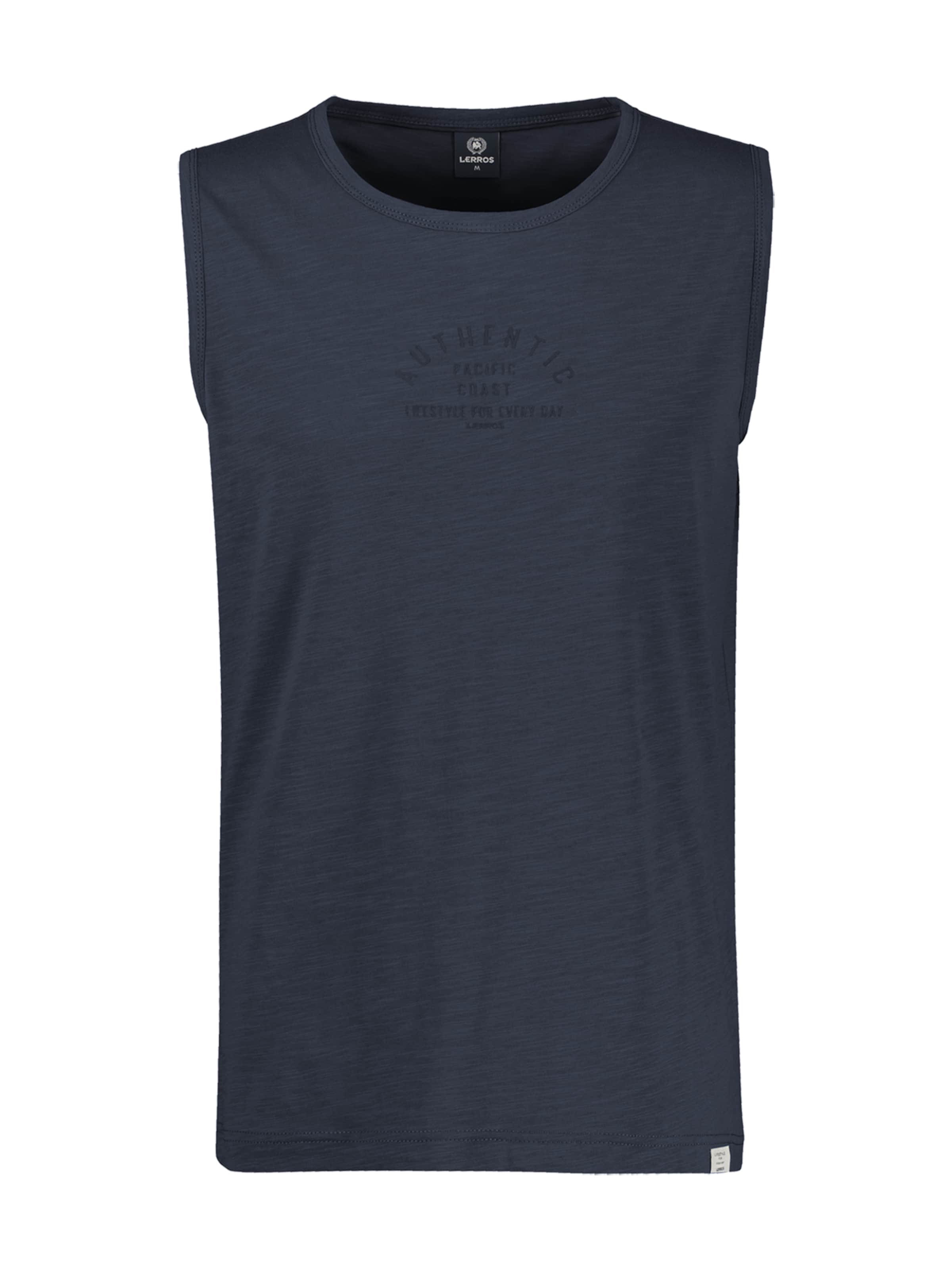LERROS Luftiges Tanktop aus Baumwolle mit trendigem Slogan-Print in Blau: Vorderseite