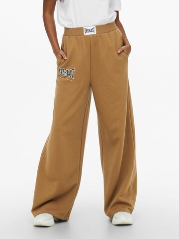 ONLY Wide leg Broek in Bruin: voorkant