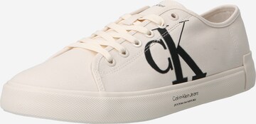 Baskets basses Calvin Klein Jeans en beige : devant