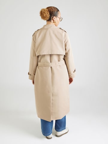 Vero Moda Curve Between-Seasons Coat 'VMCCHLOE' in Beige