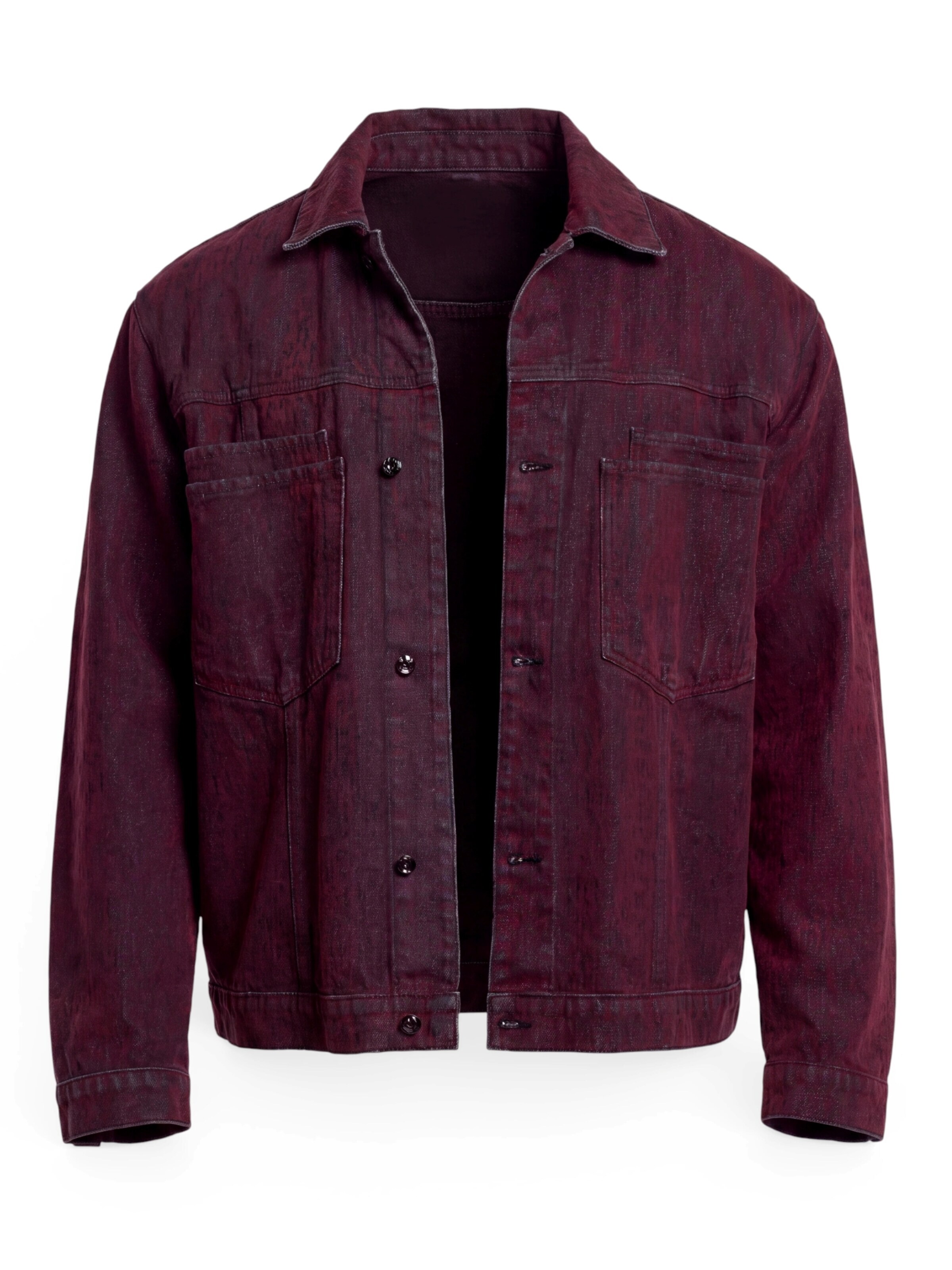 YVZ Denim Between-Season Jacket in XS in Burgundy, Item view