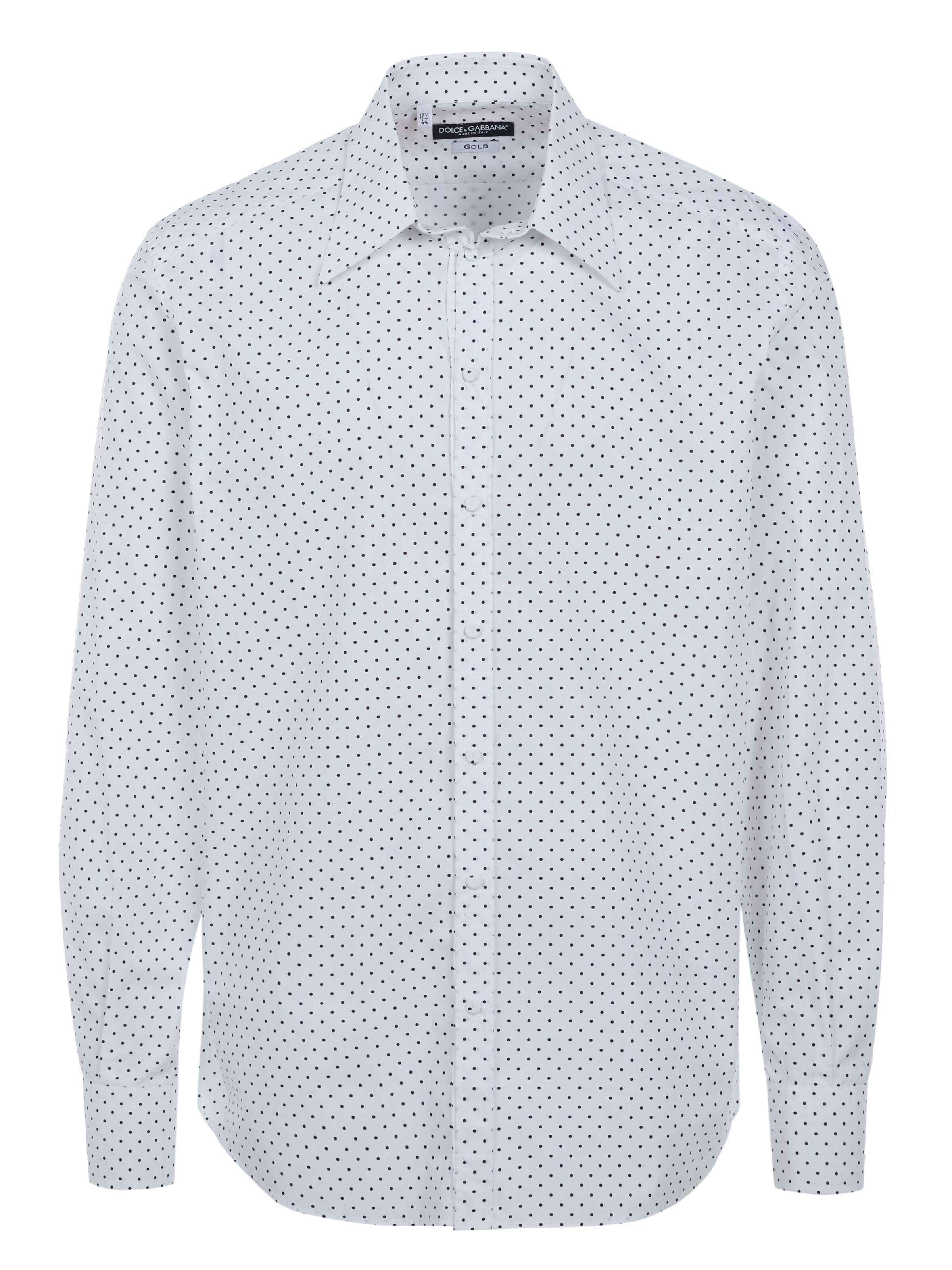 DOLCE & GABBANA Shirt 'Dolce & Gabbana Gold Hemd weiß-schwarz' in White: front
