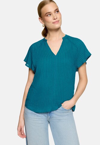 zero Bluse mit V-Ausschnitt in Blau: Vorderseite