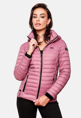 MARIKOO Between-season jacket 'Samtpfote' in Pink: front