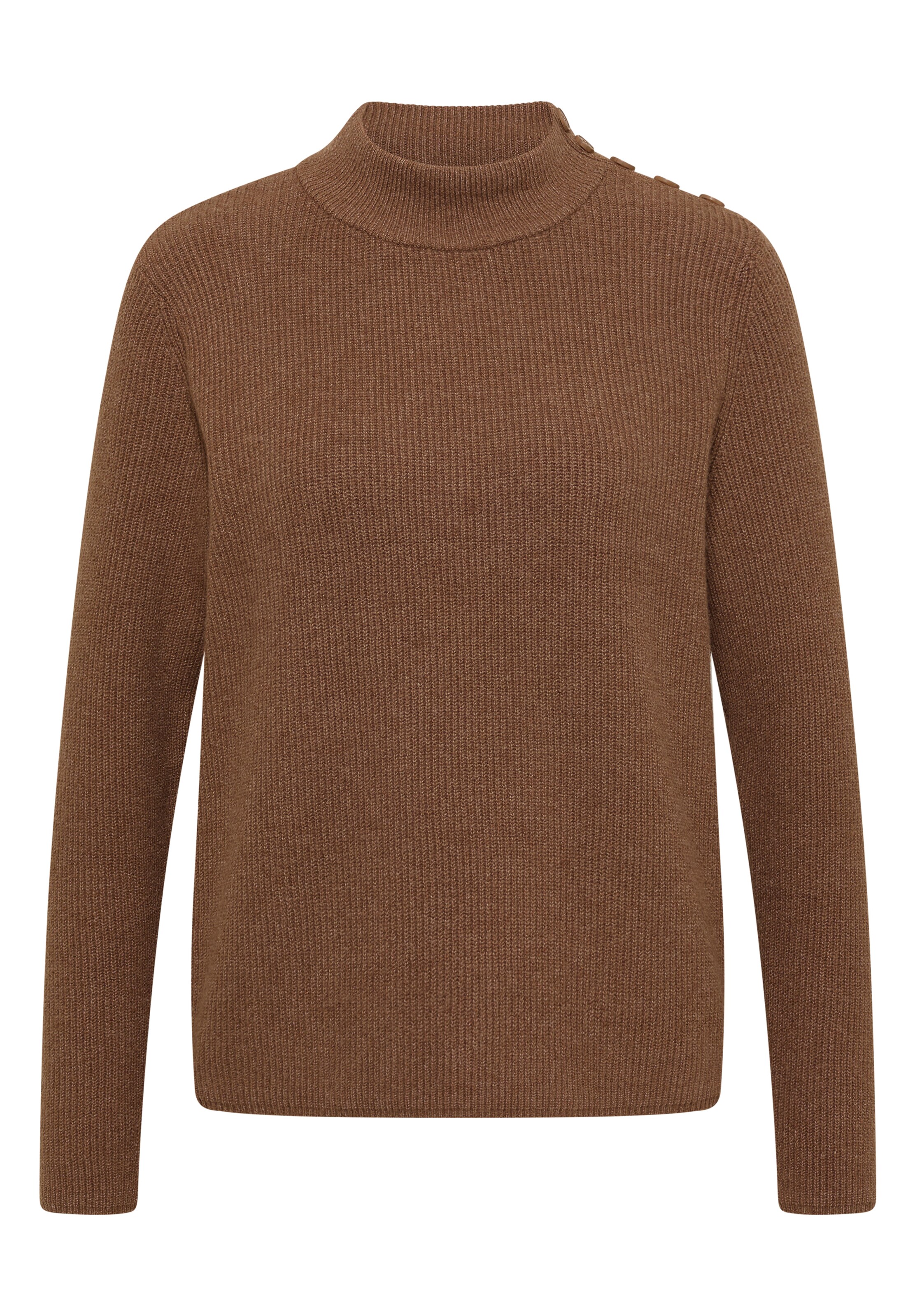 CECIL Pullover mit Struktur und Knopfdetail in Braun: Vorderseite