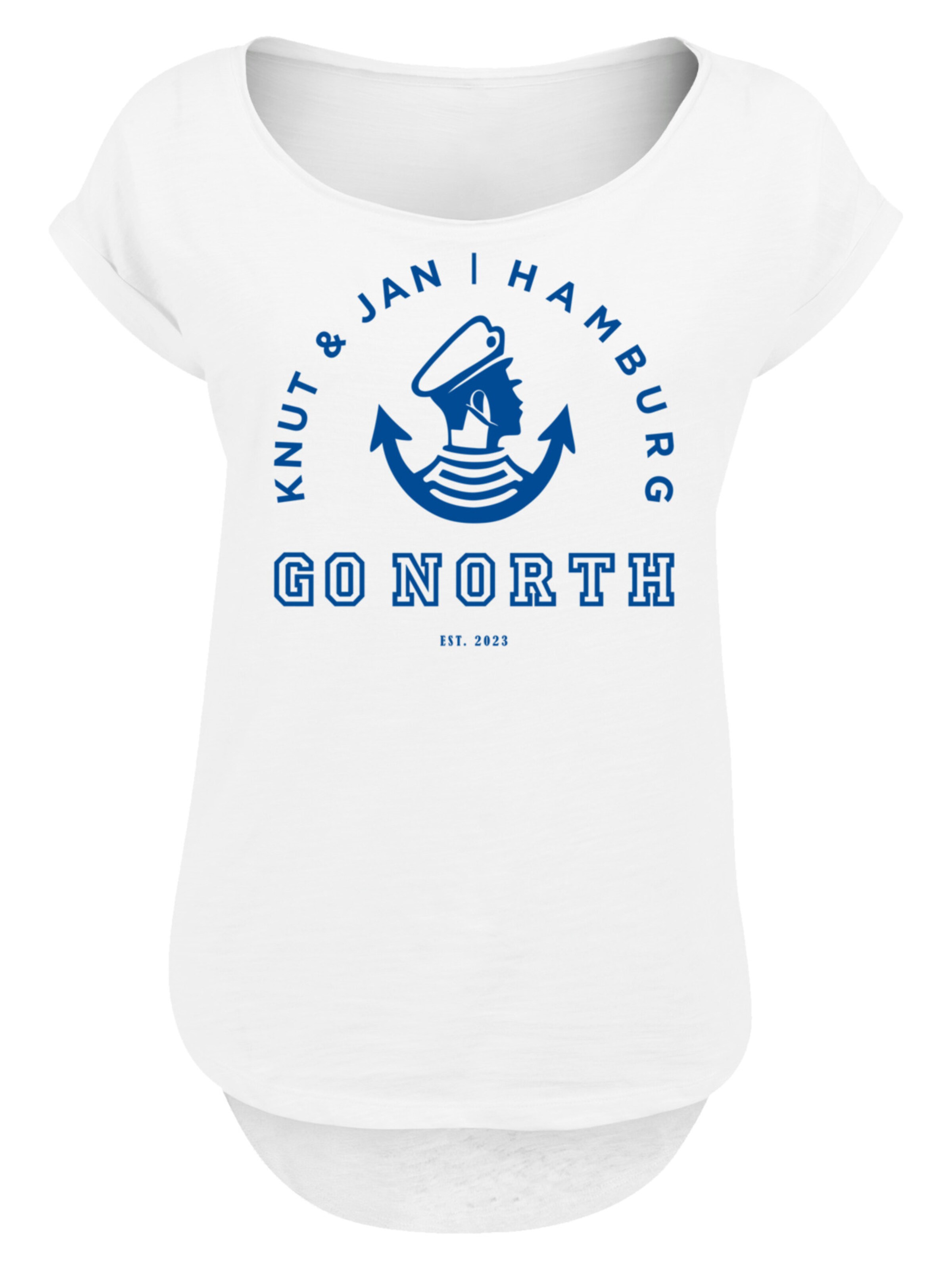 T-shirt 'Go North Knut & Jan Hamburg' F4NT4STIC en blanc : devant