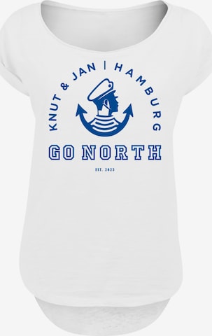 T-shirt 'Go North Knut & Jan Hamburg' F4NT4STIC en blanc : devant