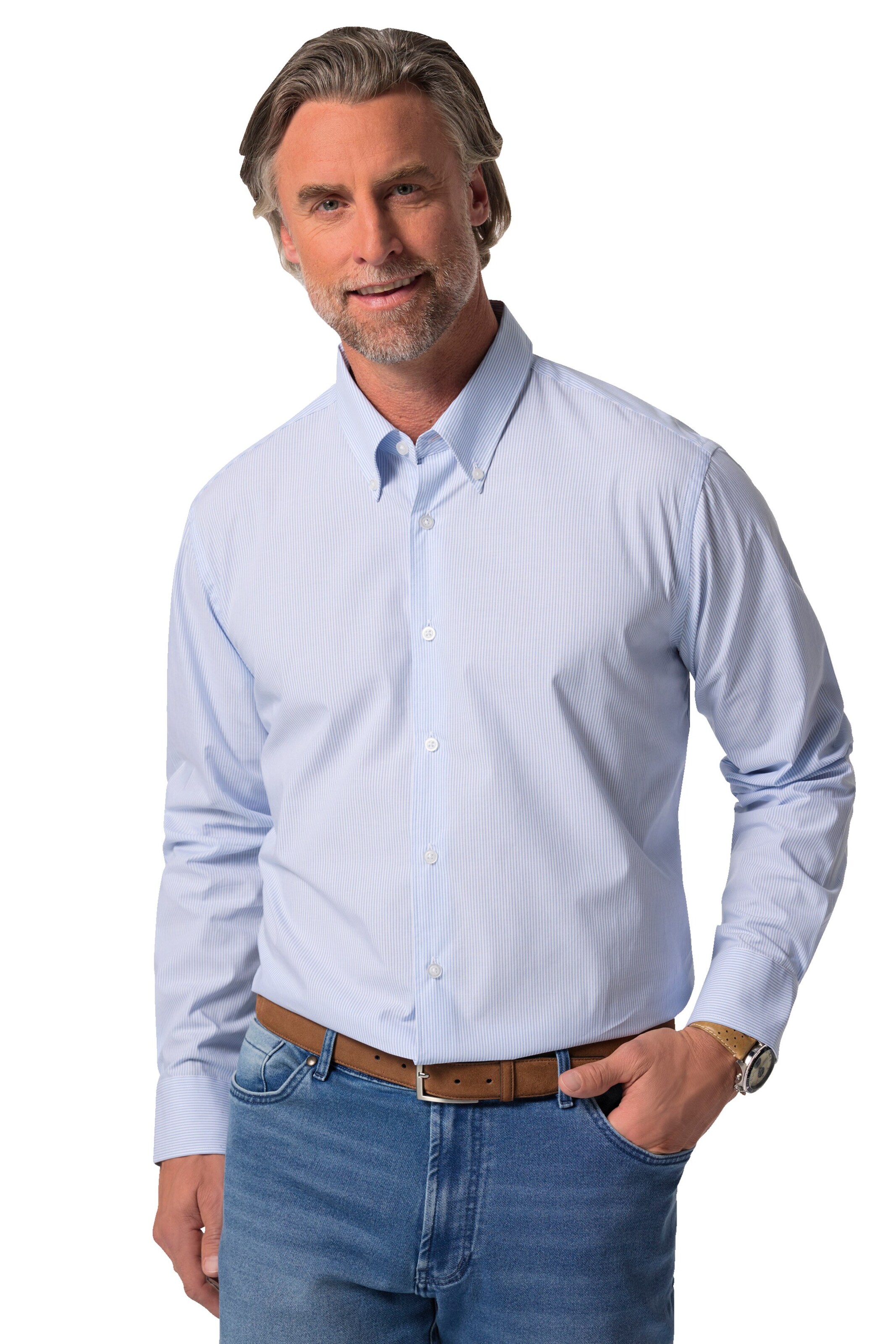 Boston Park Comfort fit Overhemd in Blauw: voorkant