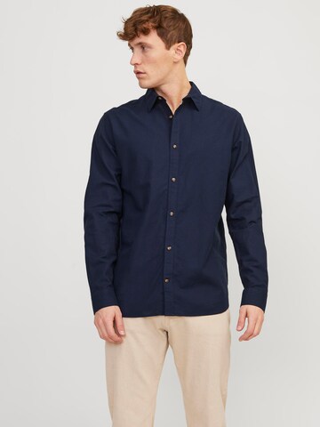 JACK & JONES Regular fit Button Up Shirt 'Summer' in Blue: front