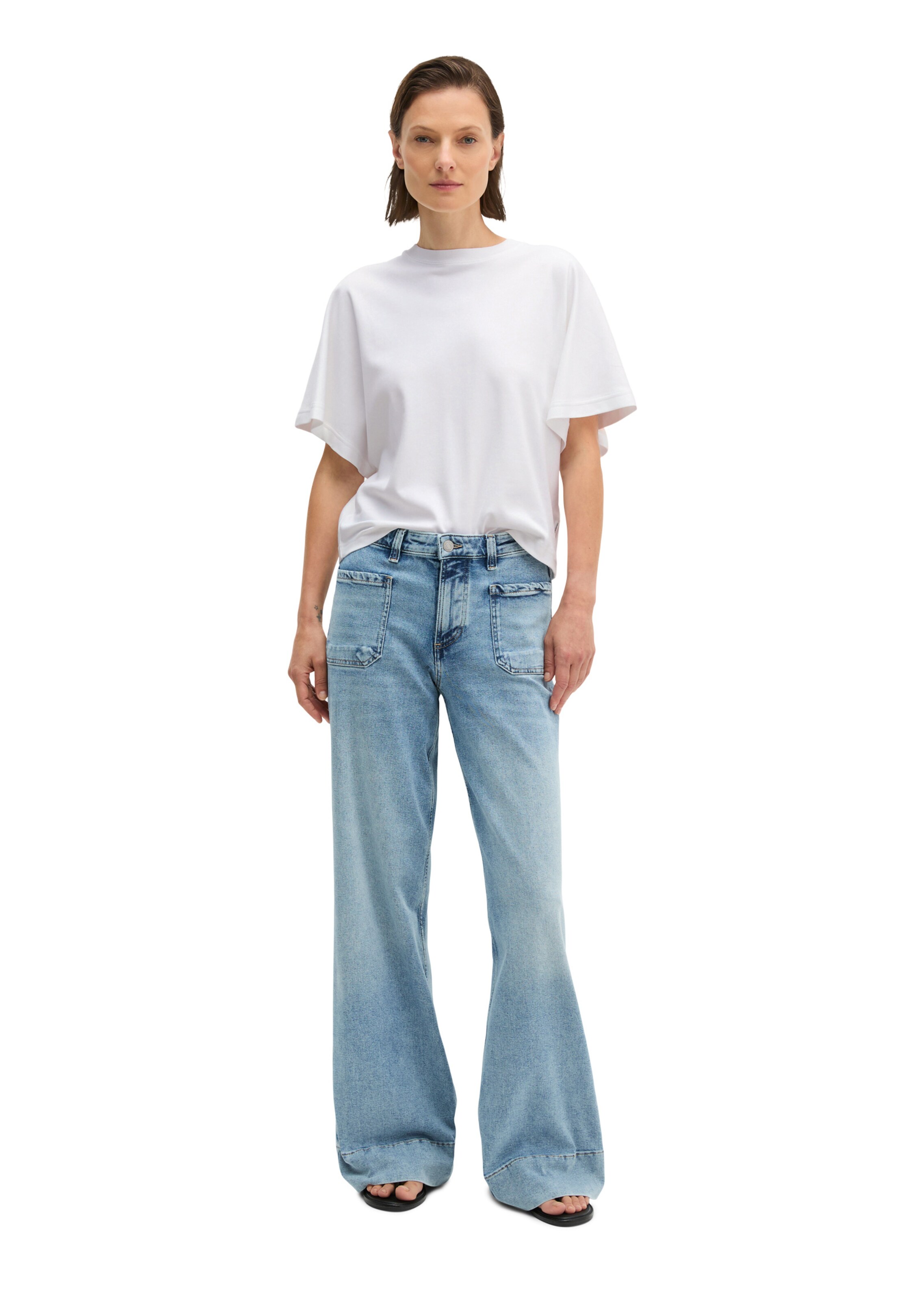 Marc O'Polo Wide leg Jeans 'Lania' in Blauw