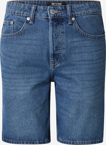Only & Sons Regular Farkut 'ONSEDGE' värissä sininen: etupuoli
