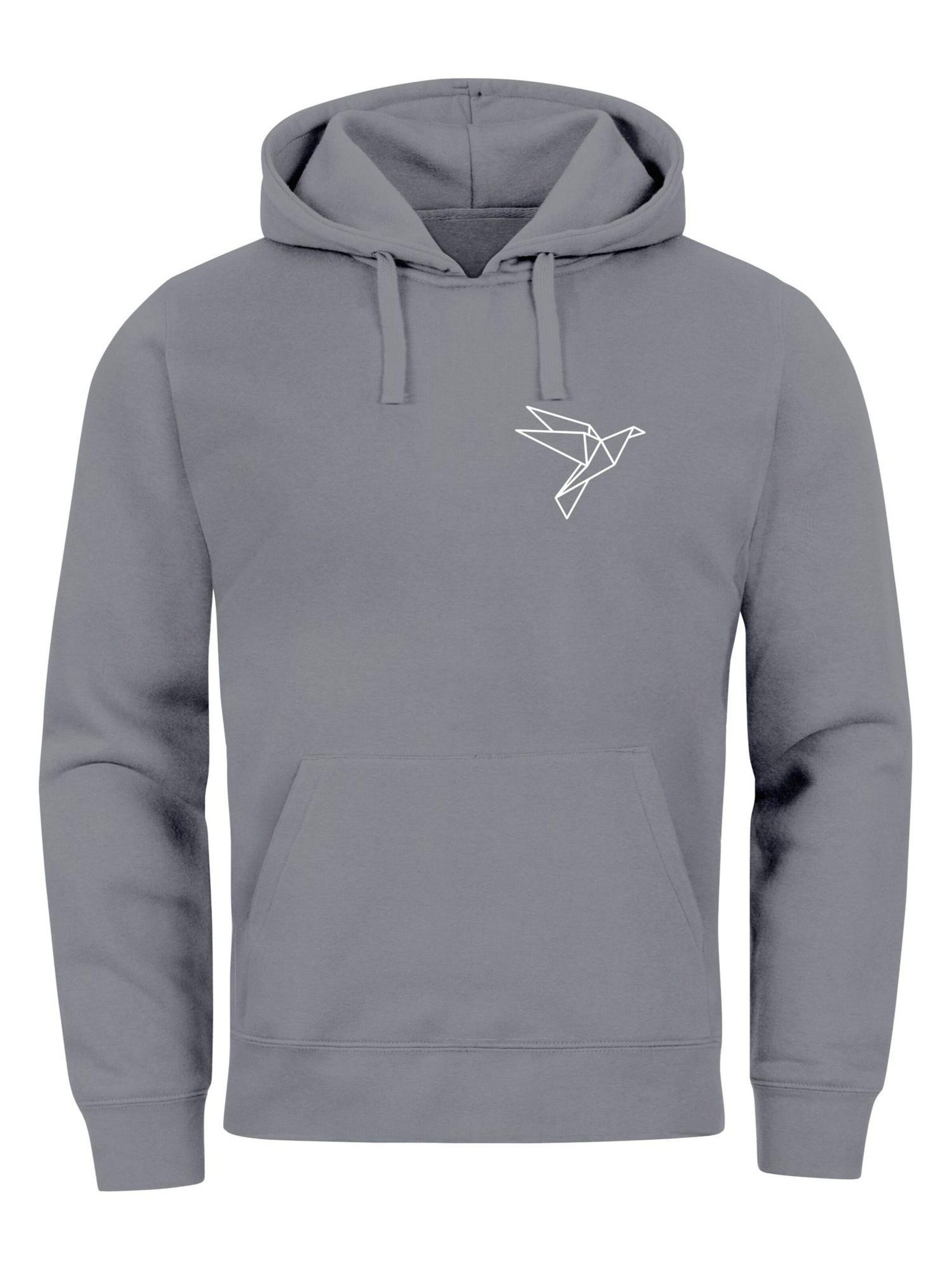 Neverless Sweatshirt 'Origami Vogel' in Grey: front