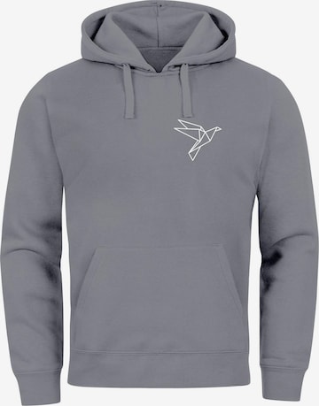 Neverless Sweatshirt 'Origami Vogel' in Grey: front