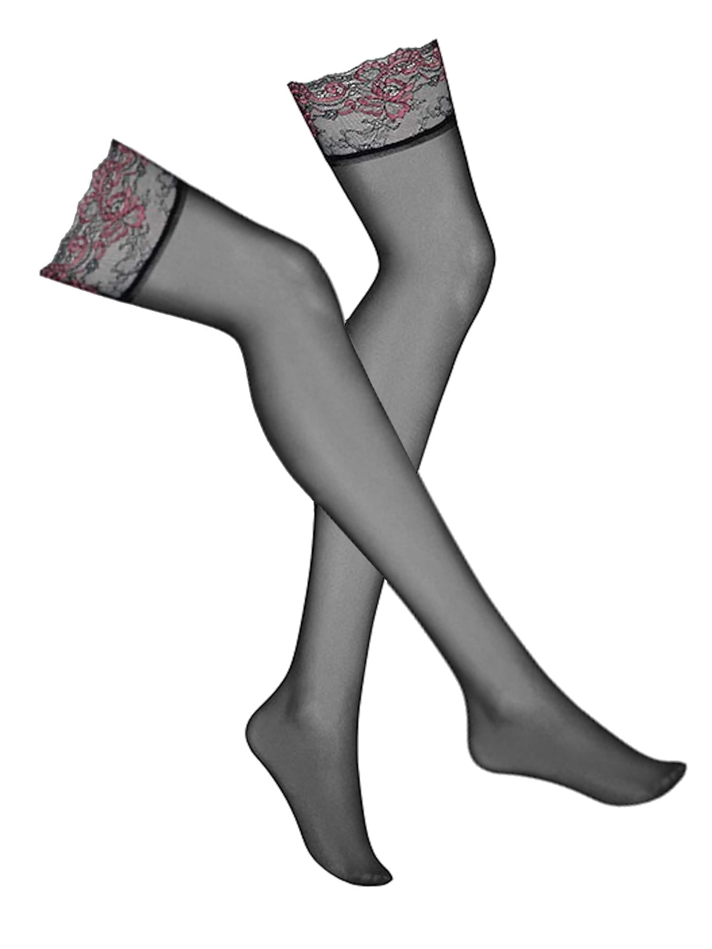 Obsessive Hold-up stockings 'Musca' in Black: front