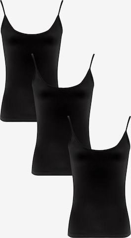 Maillot de corps 'BASIC MAX Spaghetti-Tanktop 3er Pack' Maxte en noir : devant