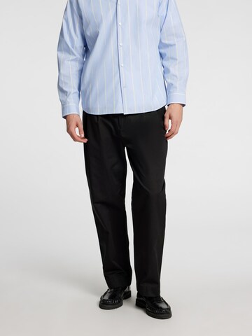 SELECTED HOMME Loosefit Bandplooibroek 'Adam' in Zwart: voorkant