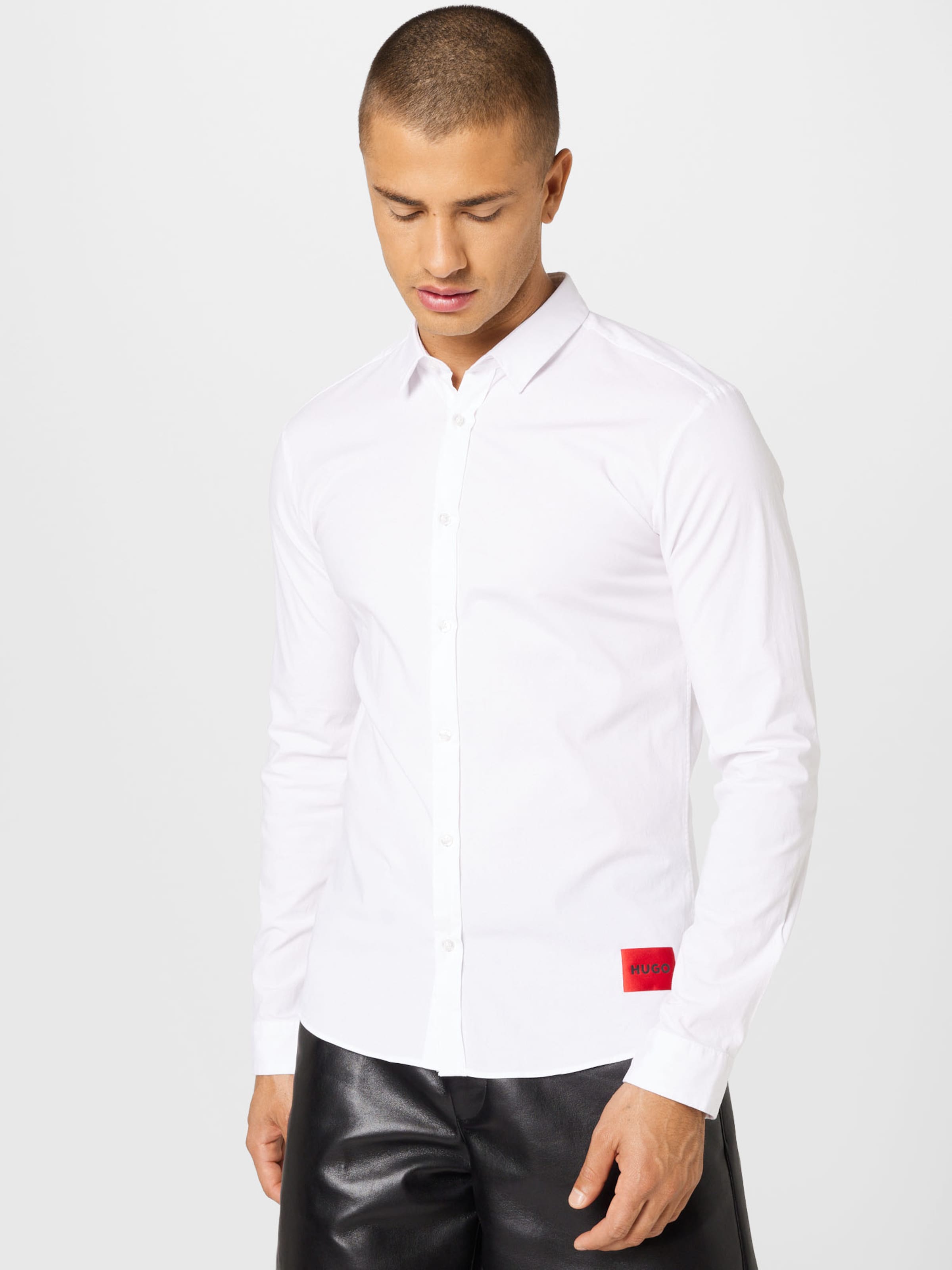 HUGO Slim fit Button Up Shirt Ero3 in White ABOUT YOU