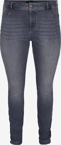 Zizzi Skinny Jeans 'Nille' in Grey: front