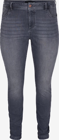 Zizzi Skinny Jeans 'Nille' in Grijs: voorkant