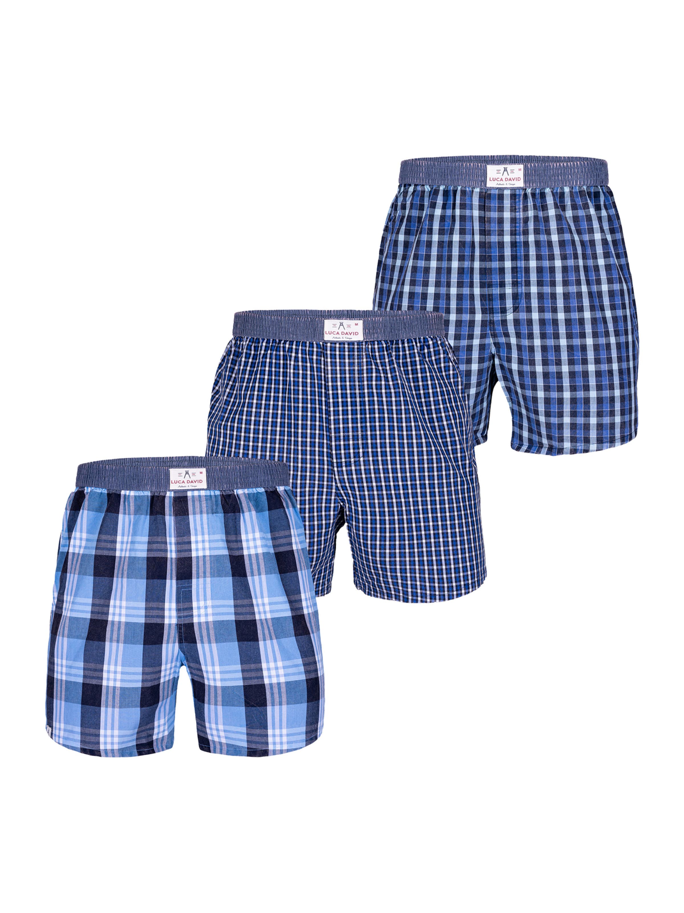 Luca David Boxer shorts 'Olden Glory' in Blue: front