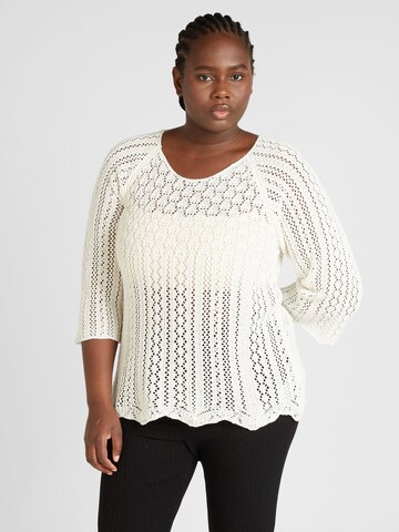 Pull-over 'Nola' ONLY Carmakoma en blanc : devant