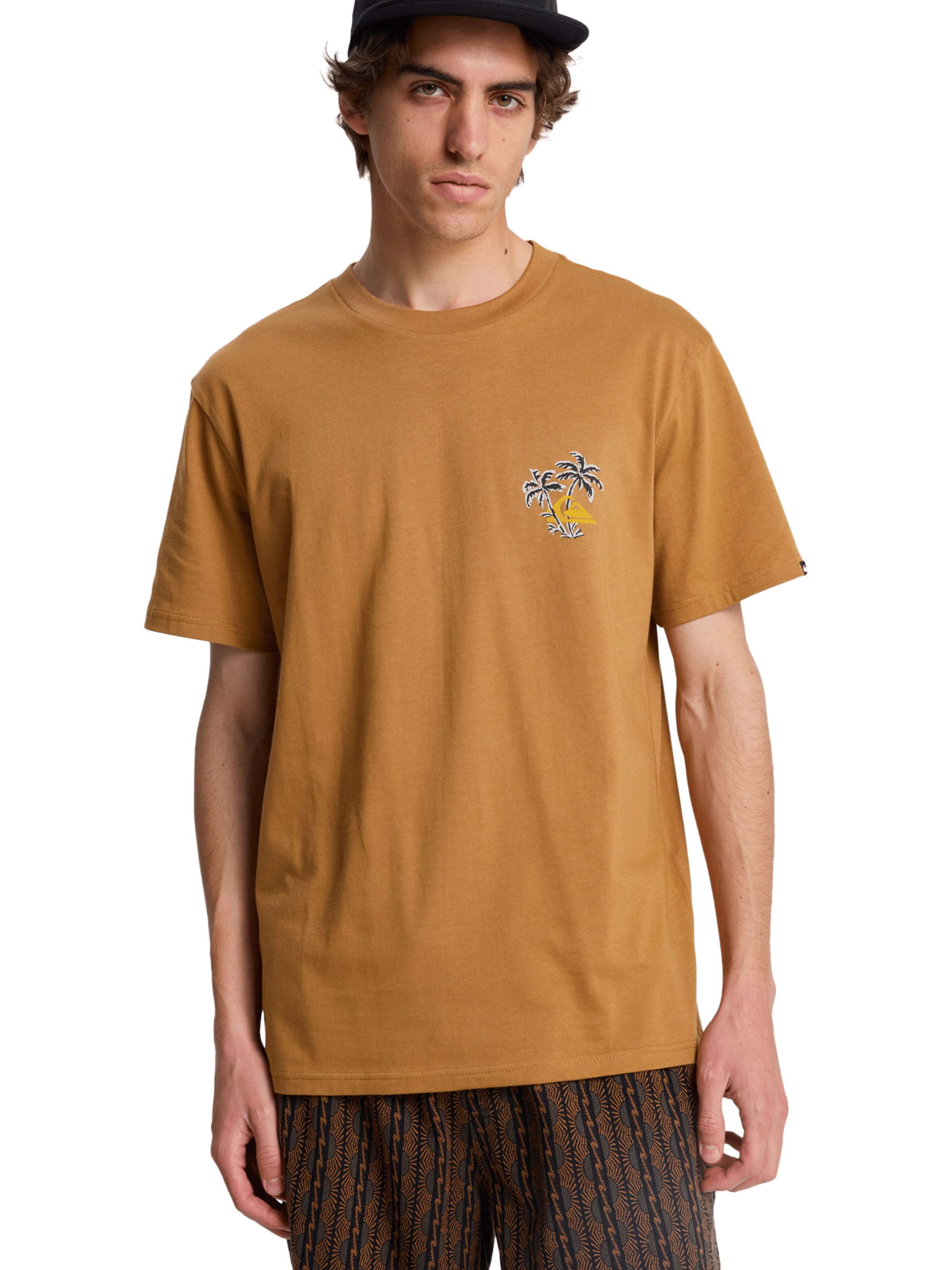 QUIKSILVER Performance Shirt 'Evo Learning From Nature' in Brown: front