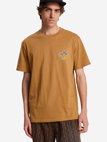 QUIKSILVER Performance Shirt 'Evo Learning From Nature' in Brown: front