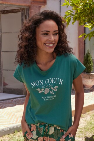 VIVANCE Pajama shirt in Green: front