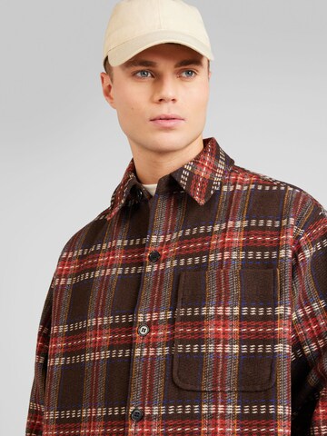 TOPMAN Regular fit Button Up Shirt in Brown