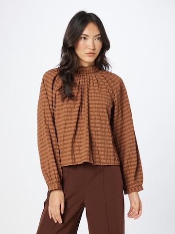 VERO MODA Blouse 'ENGA' in Bruin: voorkant