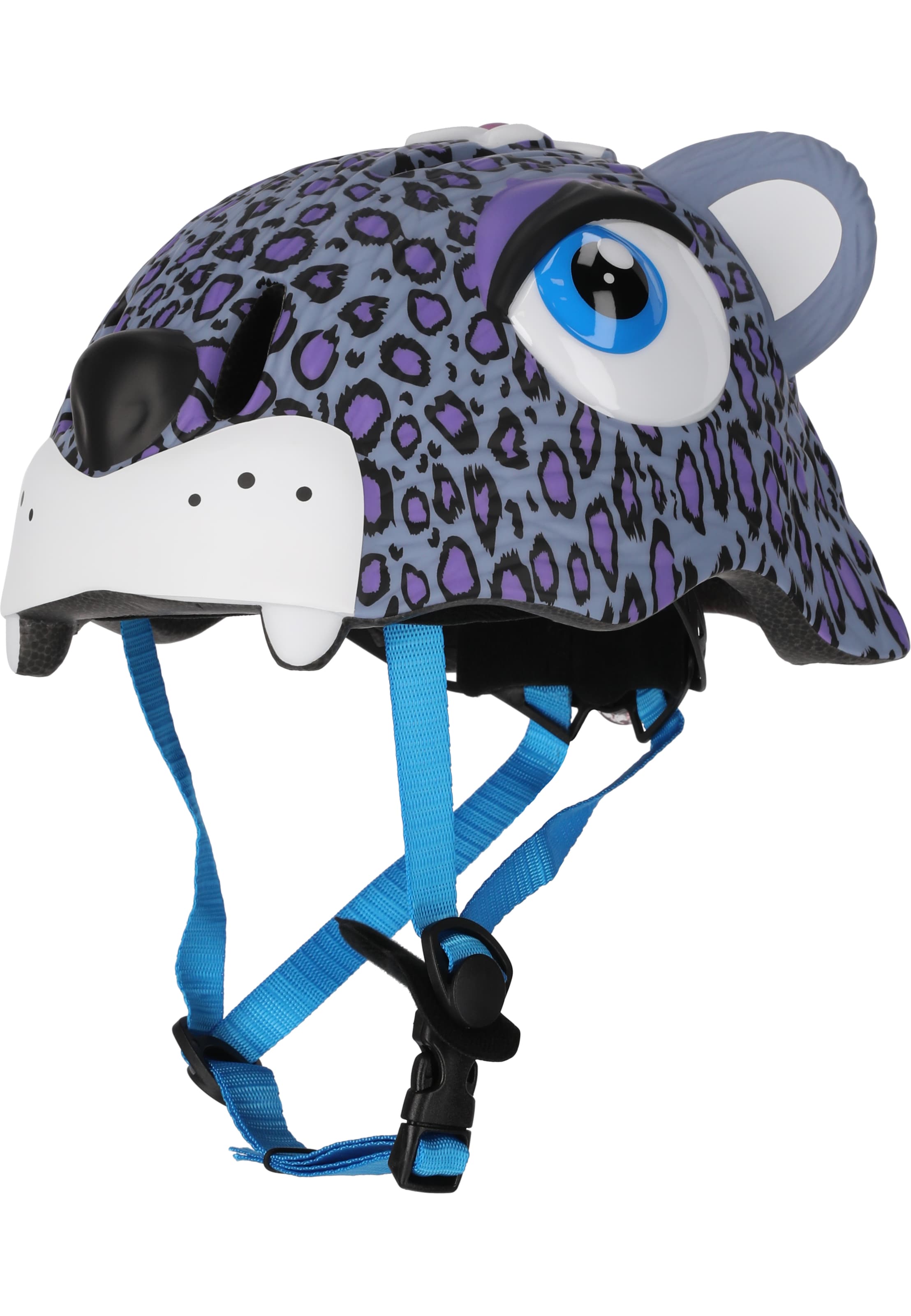 Crazy Safety Fahrradhelm 'Leopard' in Lila: Vorderseite