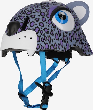 Crazy Safety Fahrradhelm 'Leopard' in Lila: Vorderseite