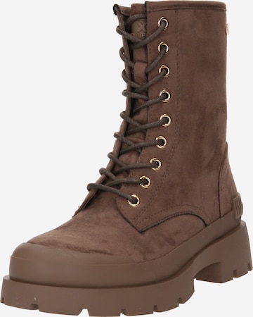 Xti Lace-Up Ankle Boots in Brown: front