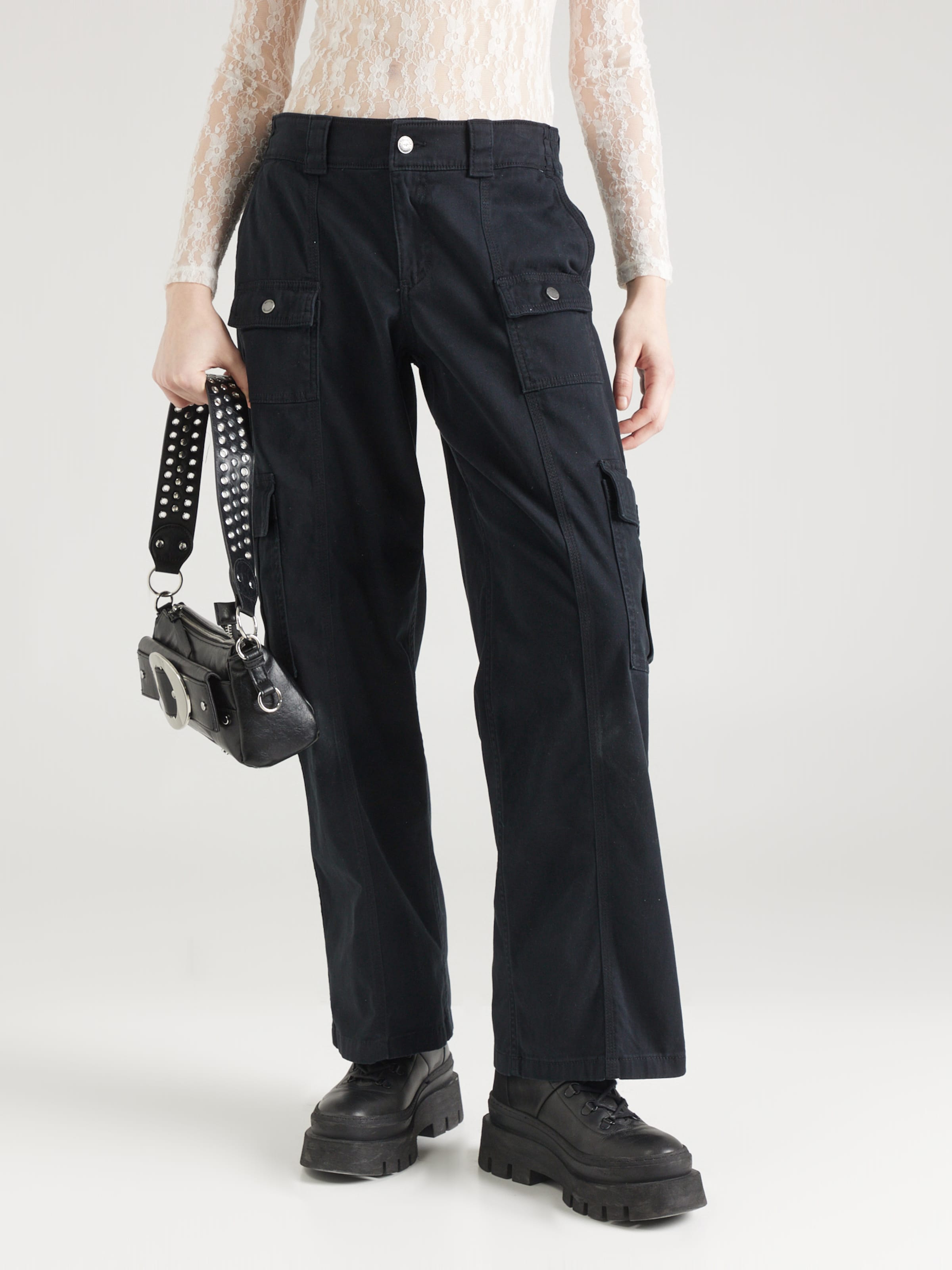 Hollister black cheap cargo pants