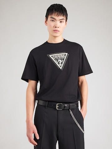 GUESS Тениска в черно: отпред