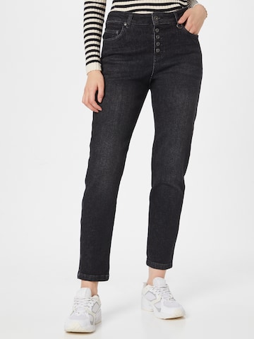 PULZ Jeans גזרת סלים ג'ינס בשחור: מלפנים