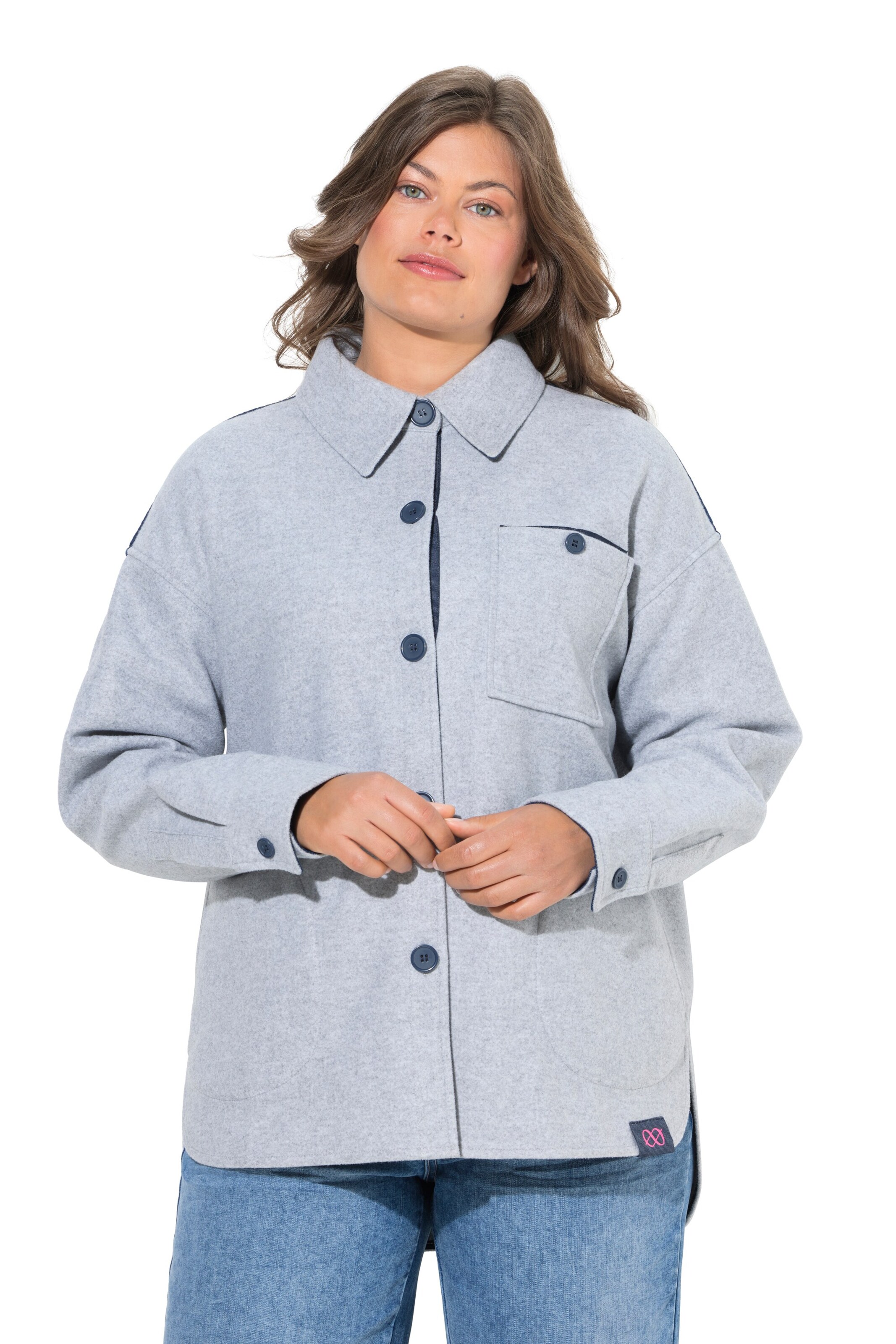 LAURASØN Between-season jacket in Grey: front