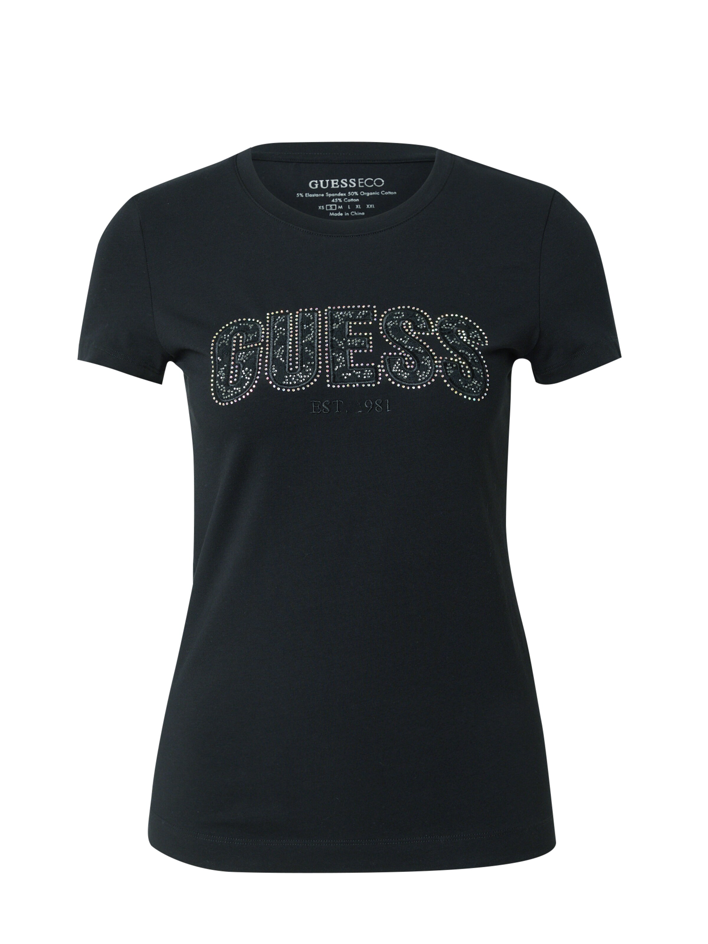 GUESS T-Shirt in Schwarz: Vorderseite