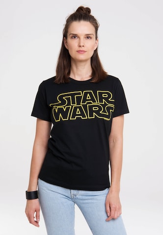 LOGOSHIRT T-Shirt 'Star Wars Logo' in Schwarz: Vorderseite