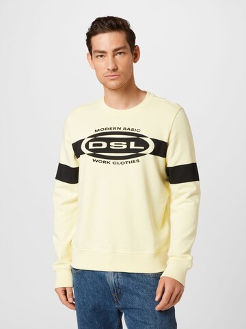 DIESEL Sweatshirt 'GINN' in Yellow: front