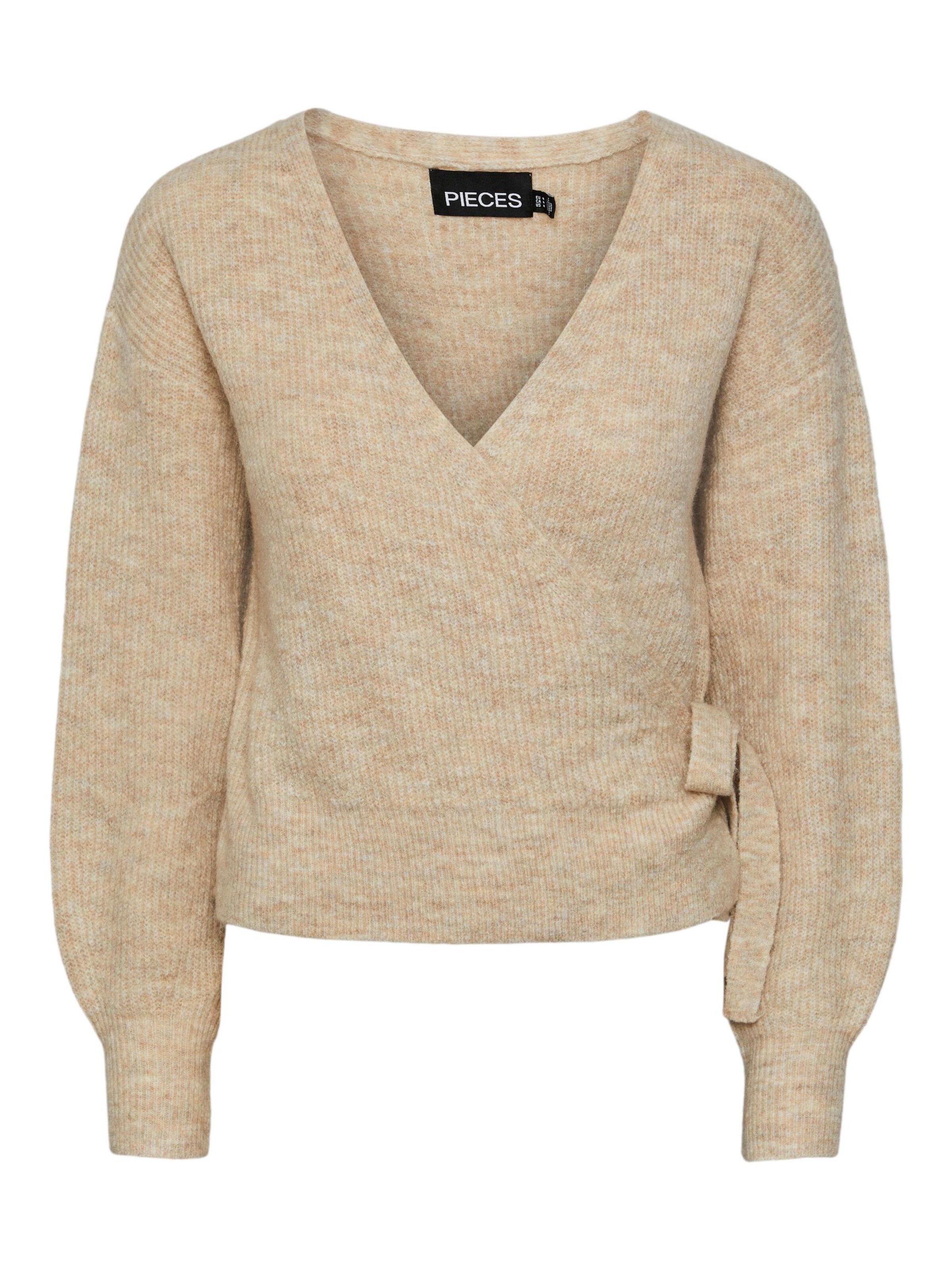 PIECES Gebreid vest 'PCIda' in Natuurwit | ABOUT YOU