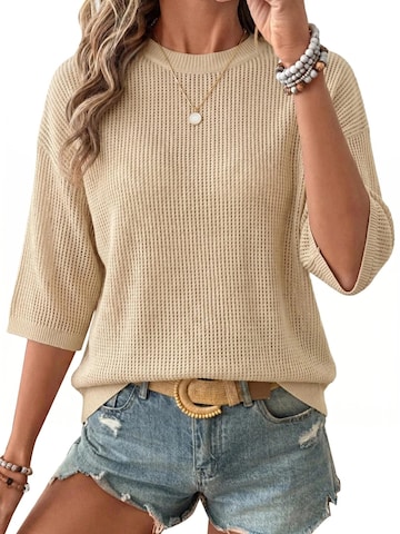 ARACH&CLOZ Pullover 'Strickpullover Damen 3/4-Arm Strickpullover'‌‌‌‌‌‌ in Beige