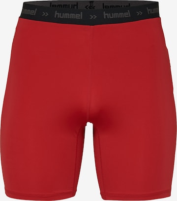 Hummel Skinny Workout Pants in Red: front