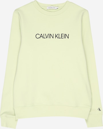 Sweat-shirt Calvin Klein Jeans en vert : devant