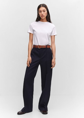 MANGO Loose fit Pleated Pants 'Maketa' in Blue