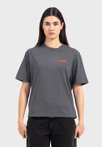 Oldskull T-Shirt 'Retro Pixel Lady' in Grau