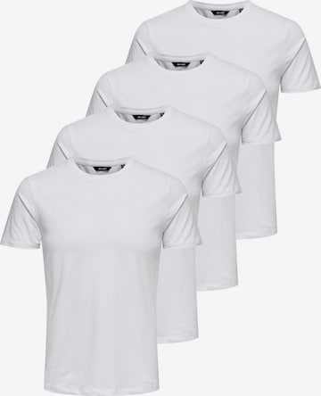 Only & Sons Shirt 'Basic' in White: front