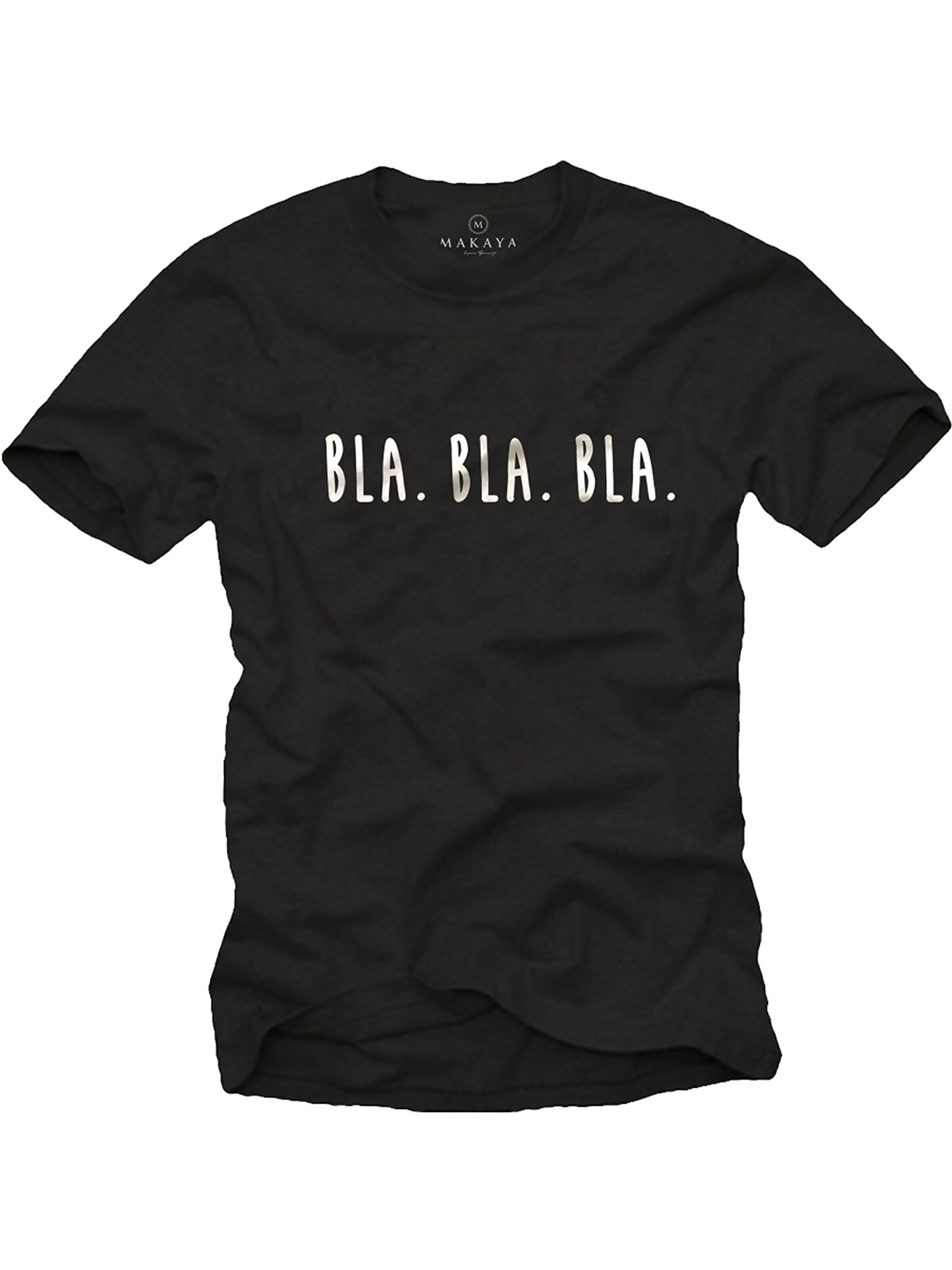 MAKAYA Shirt 'Bla Bla Bla' in Black: front