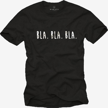 MAKAYA Shirt 'Bla Bla Bla' in Black: front