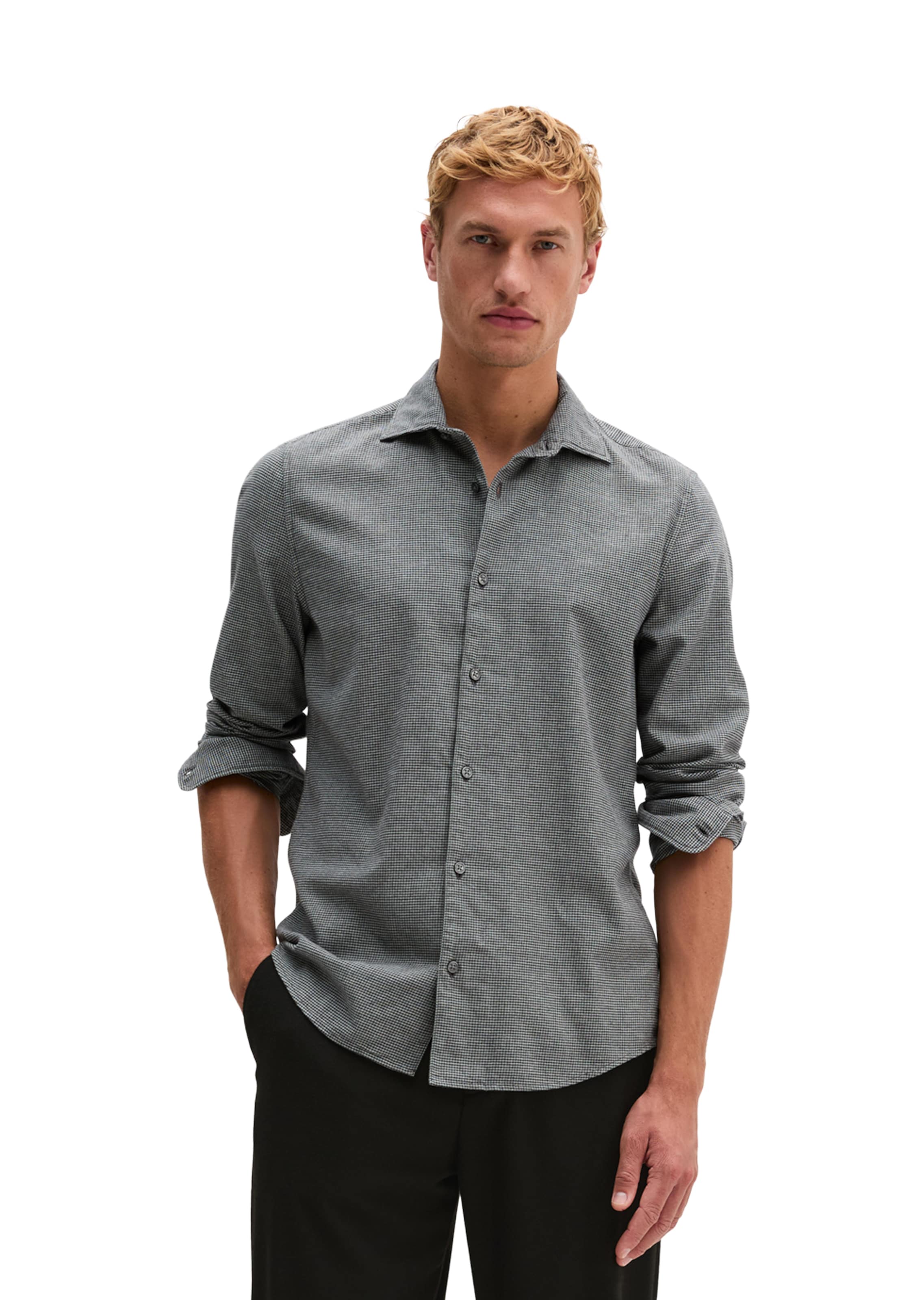 Marc O'Polo Slim Fit Hemd in Grau: Vorderseite